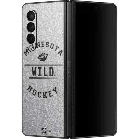 NHL Minnesota Wild Black Text Galaxy Z Fold3 5G Skin